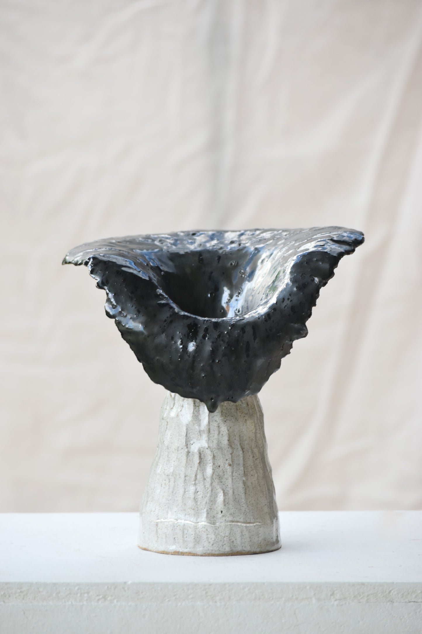 Lily Vase - White & Black