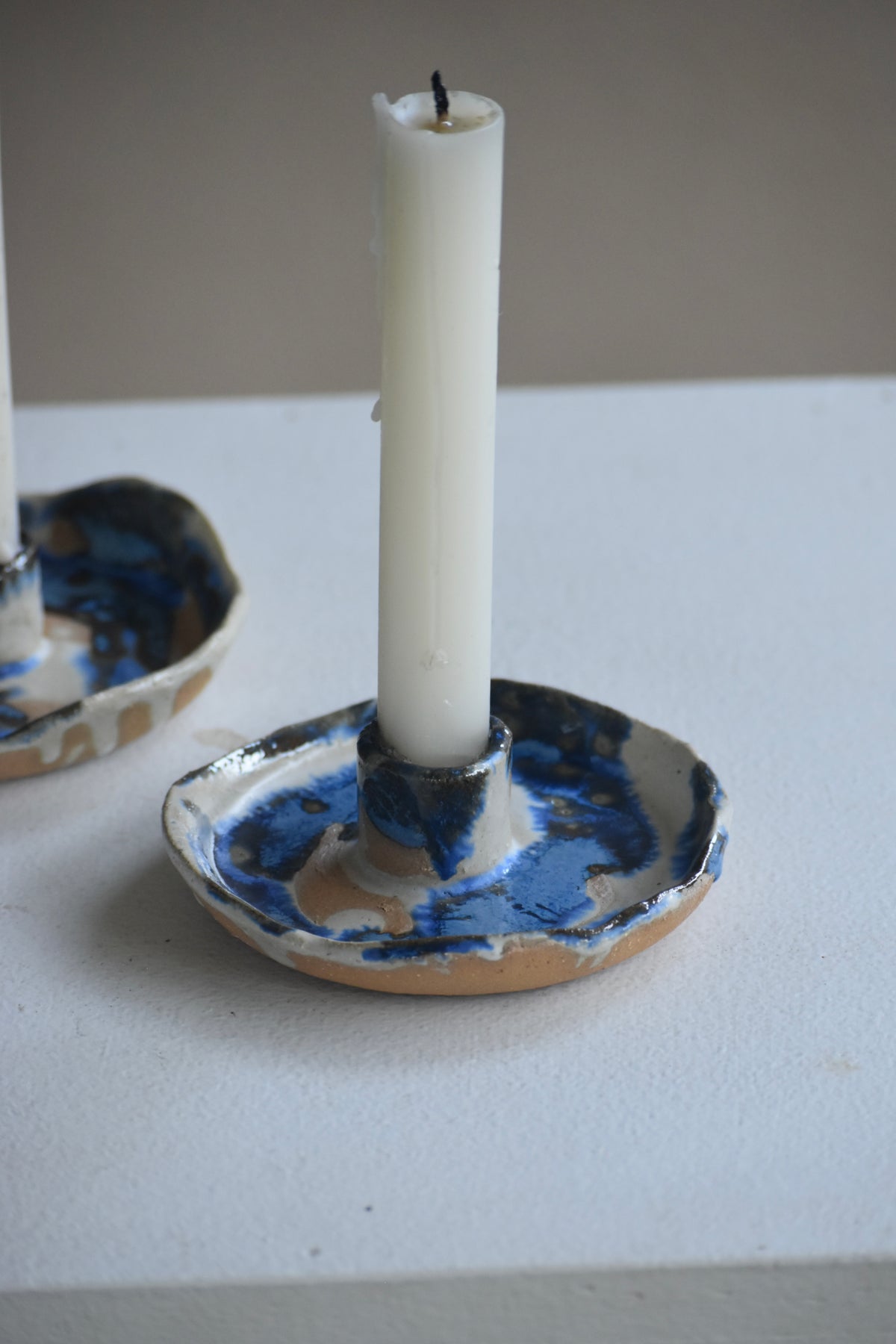 Candle stick holder - Blue Mottle