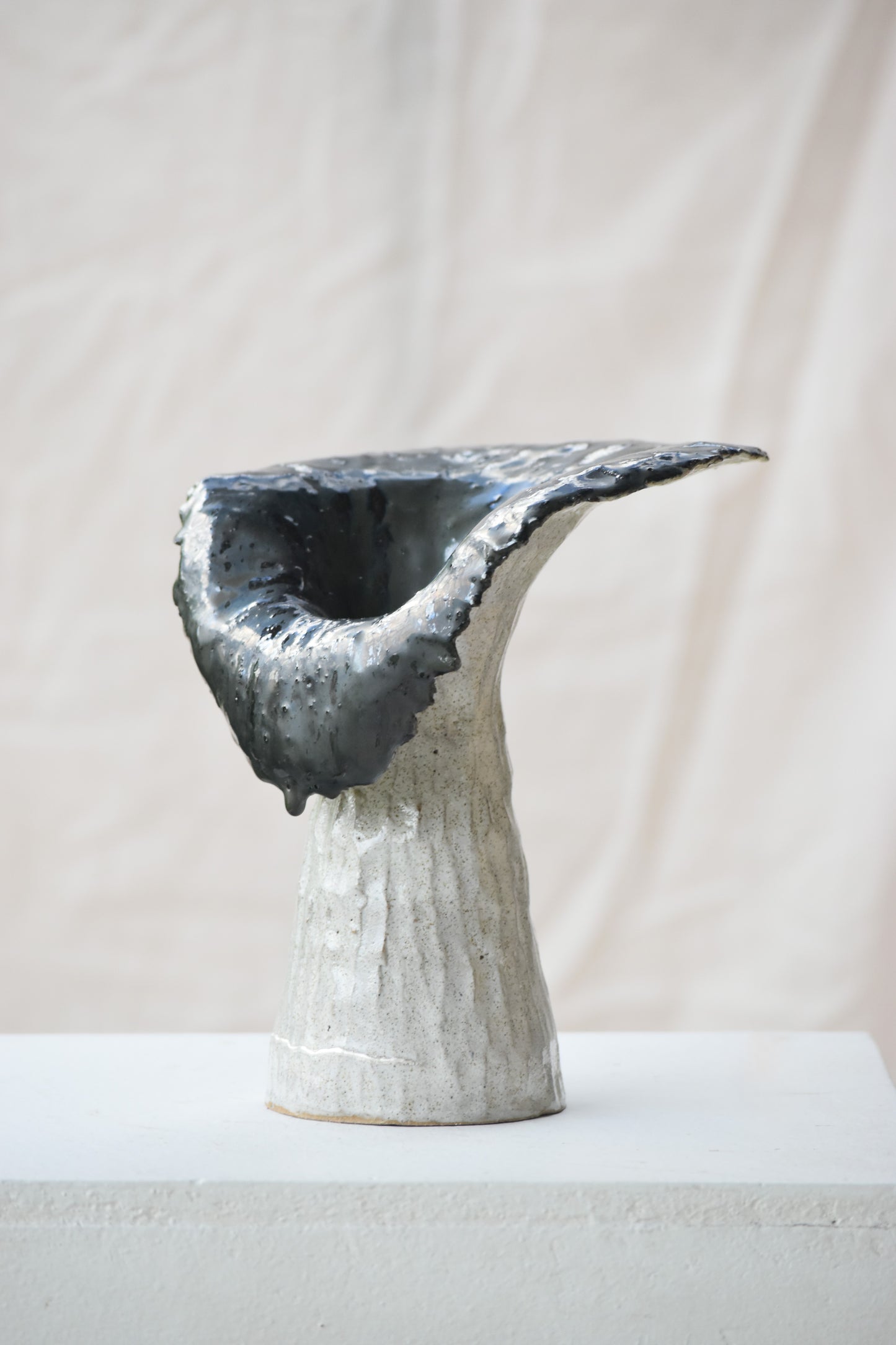 Lily Vase - White & Black