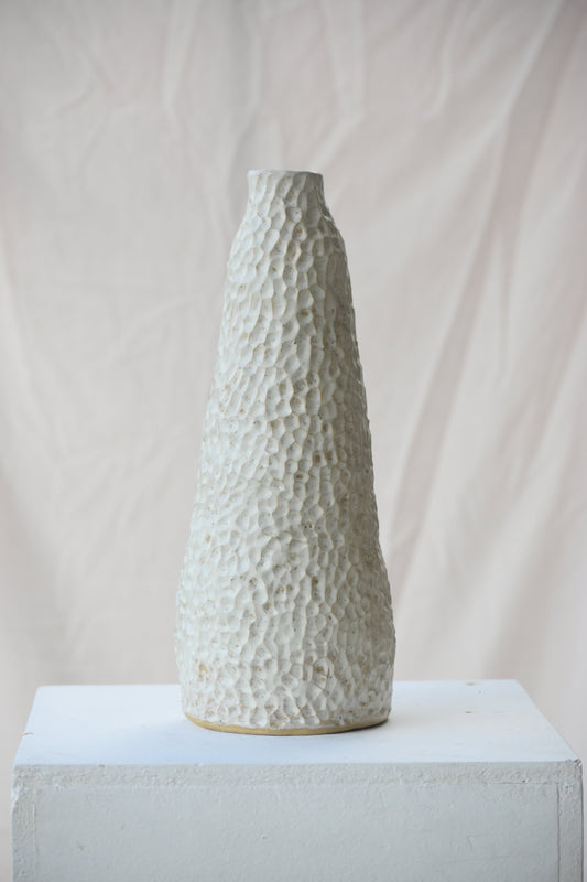 White Carved Vessels
